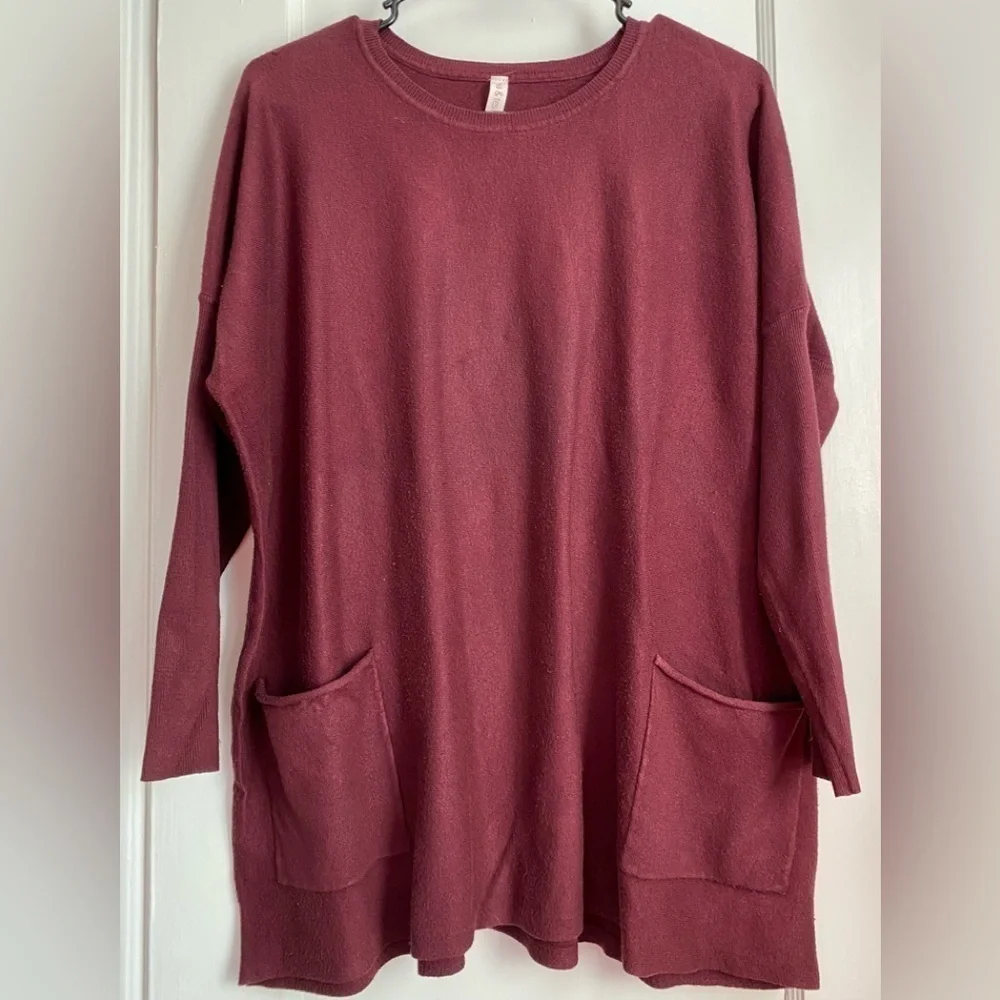 Mia & Tess Knit Pullover Scoop Neckline Sweater, Size: Large